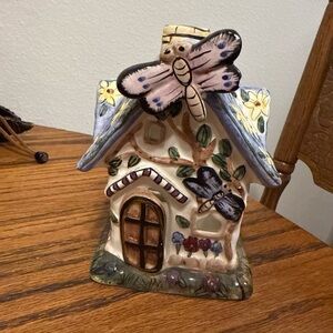 Elements ceramic fairy whimsical tea light candle holder
